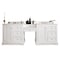 James Martin Vanities De Soto 94in Double Vanity Set, Bright White w/ 3 CM White Zeus Quartz Top 825-V94-BW-DU-WZ - alternate 1